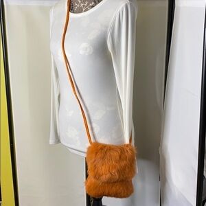 Wilsons Leather Maxima Orange Rabbit Crossbody Bag